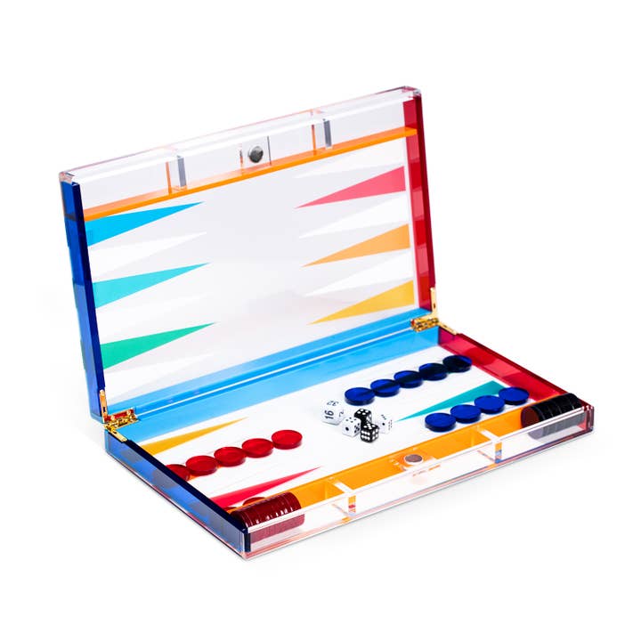 Constance Acrylic Multicolor Backgammon Set - HOUSE OF SHE