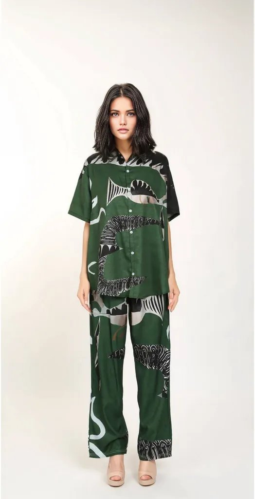 Ghana Printed Shirt and Pants Set - HOUSE OF SHE
