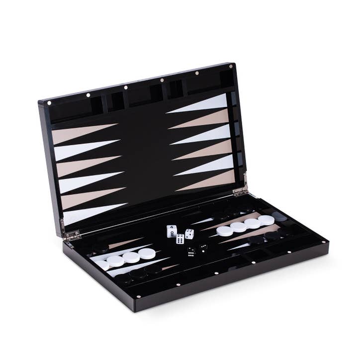 Constance Acrylic Black Backgammon Set - HOUSE OF SHE