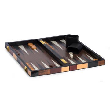 Art Deco Wood 21" Backgammon Set