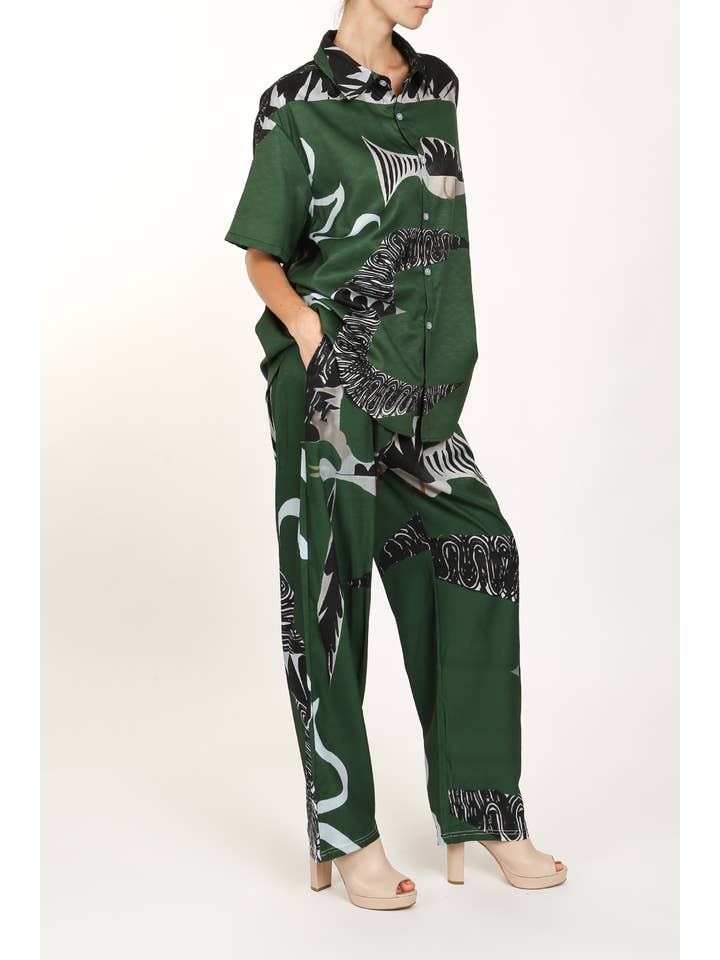Ghana Printed Shirt and Pants Set - HOUSE OF SHE