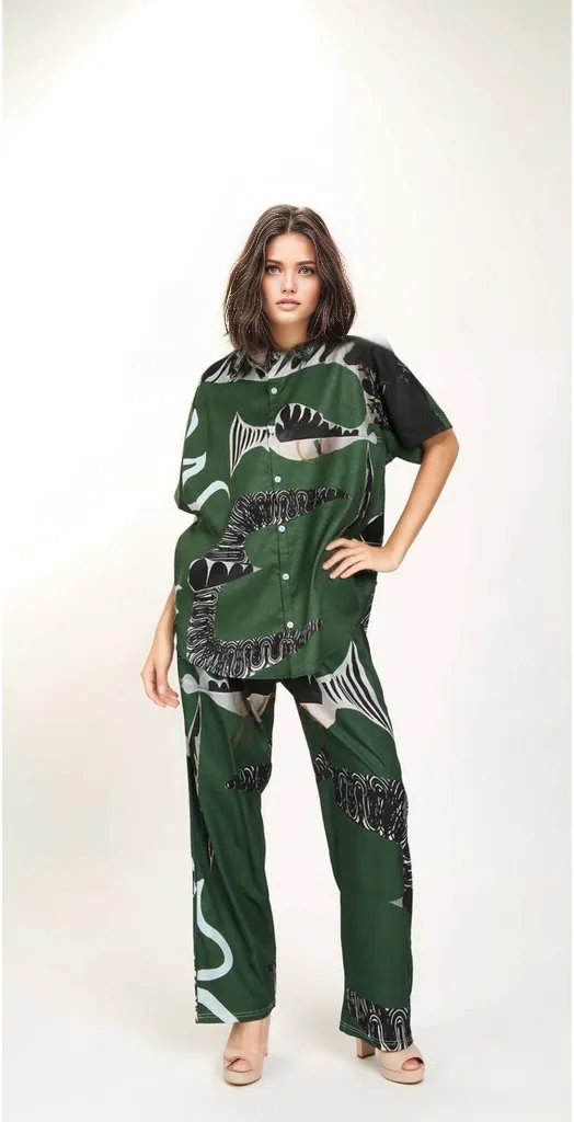 Ghana Printed Shirt and Pants Set - HOUSE OF SHE