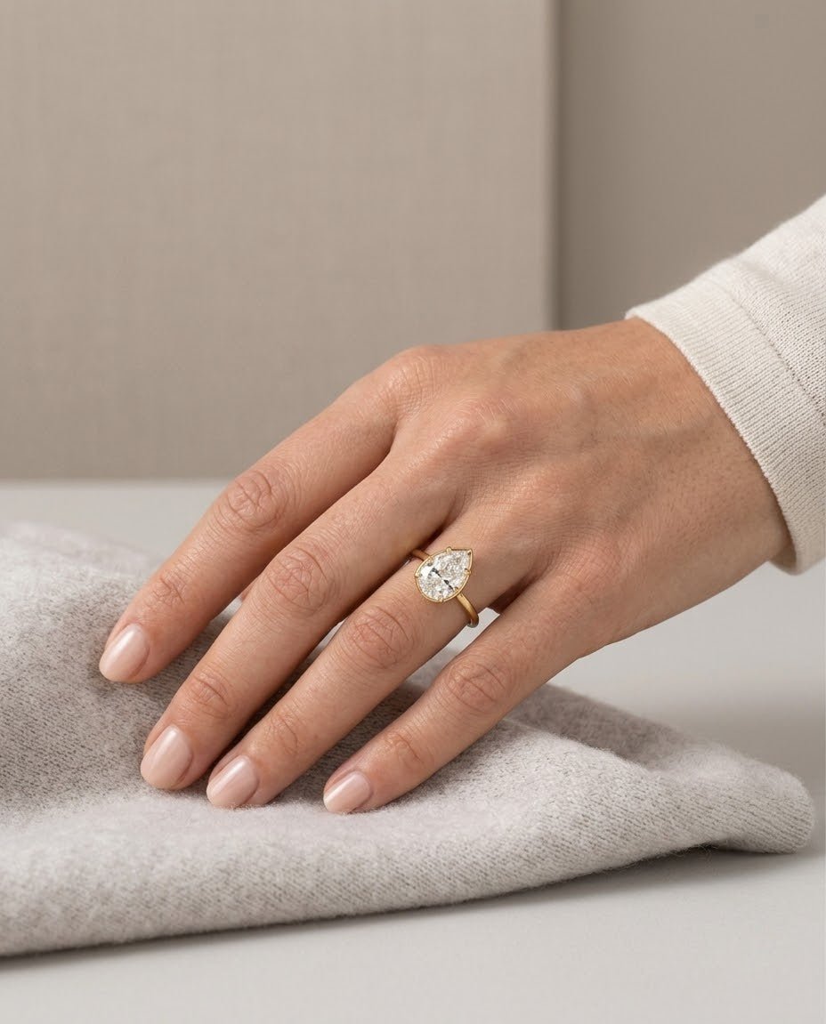 Pear Cut Bezel Ring - HOUSE OF SHE