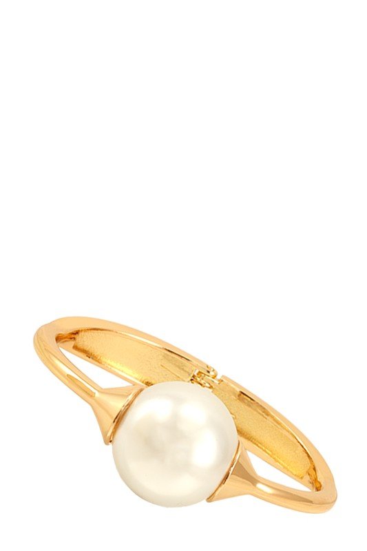 Pearl Ball Accent Hinge Bracelet - HOUSE OF SHE