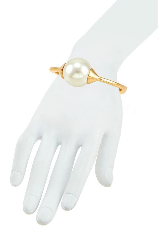 Pearl Ball Accent Hinge Bracelet - HOUSE OF SHE