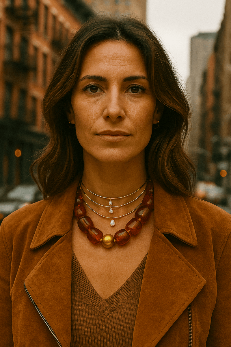 Pebbles Brown Beaded Necklace - HOUSE OF SHE