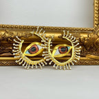 Pétalos Exotic Eye Crystal Hoop Earrings - HOUSE OF SHE