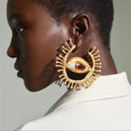 Pétalos Exotic Eye Crystal Hoop Earrings - HOUSE OF SHE