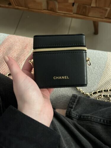 CHANEL CC Novelty Case & Pouch Black Chain Bag