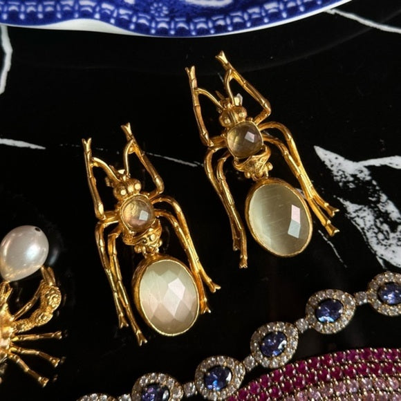 Sima Natural Stone Insect Drop Earrings - HOUSE OF SHE