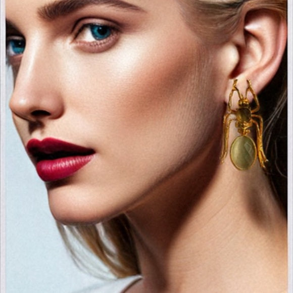 Sima Natural Stone Insect Drop Earrings - HOUSE OF SHE