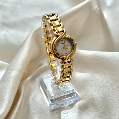 Fendi Round Mother of Pearl Gold Watch - Authentic w/ COA