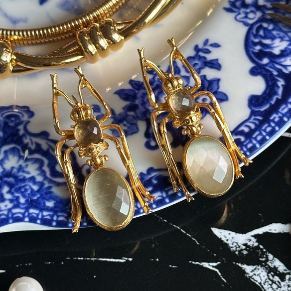 Sima Natural Stone Insect Drop Earrings - HOUSE OF SHE