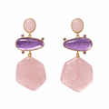 Pink Quartz Drop Earring - HOUSE OF SHE