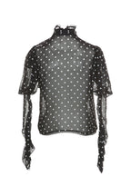 Polka Dot High Neck Blouse - HOUSE OF SHE