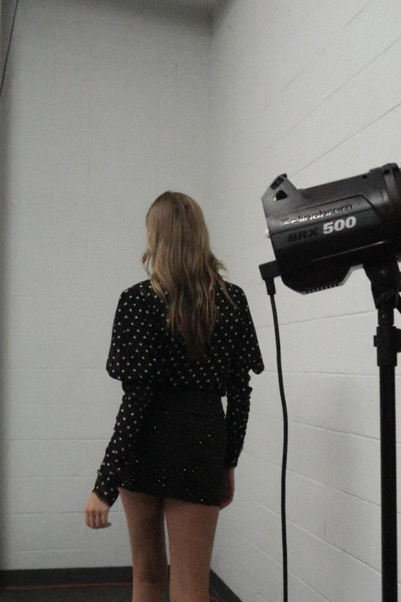 Polka Dot High Neck Blouse - HOUSE OF SHE