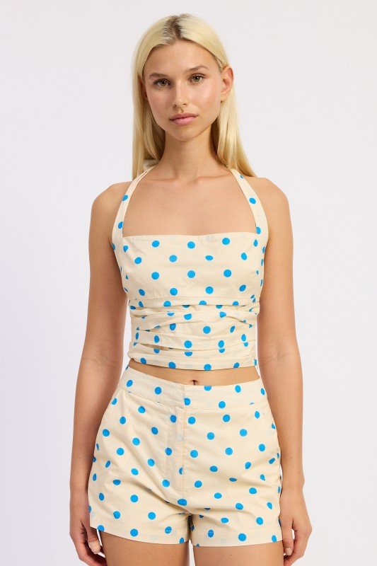 POPLIN MID WAIST SHORTS - HOUSE OF SHE