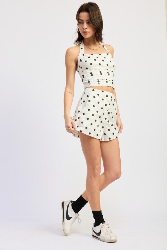 POPLIN MID WAIST SHORTS - HOUSE OF SHE