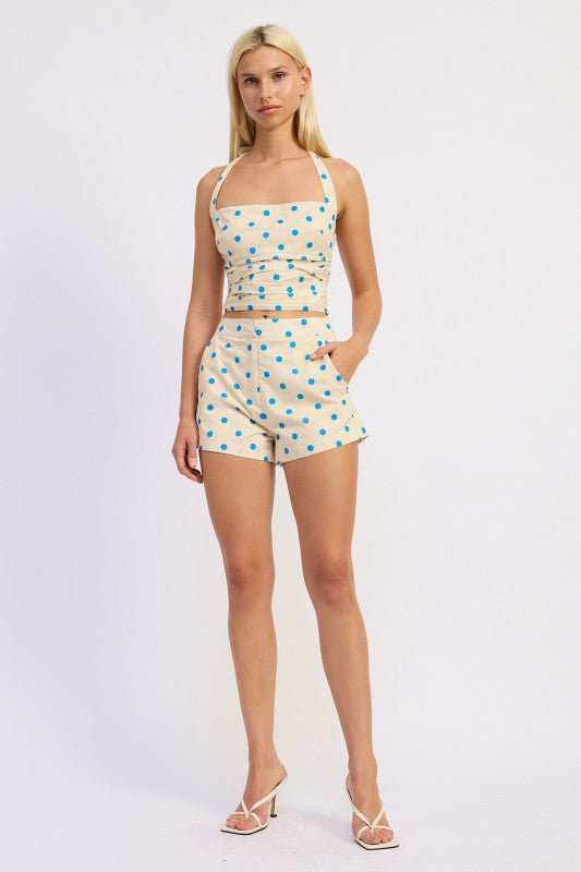 POPLIN MID WAIST SHORTS - HOUSE OF SHE