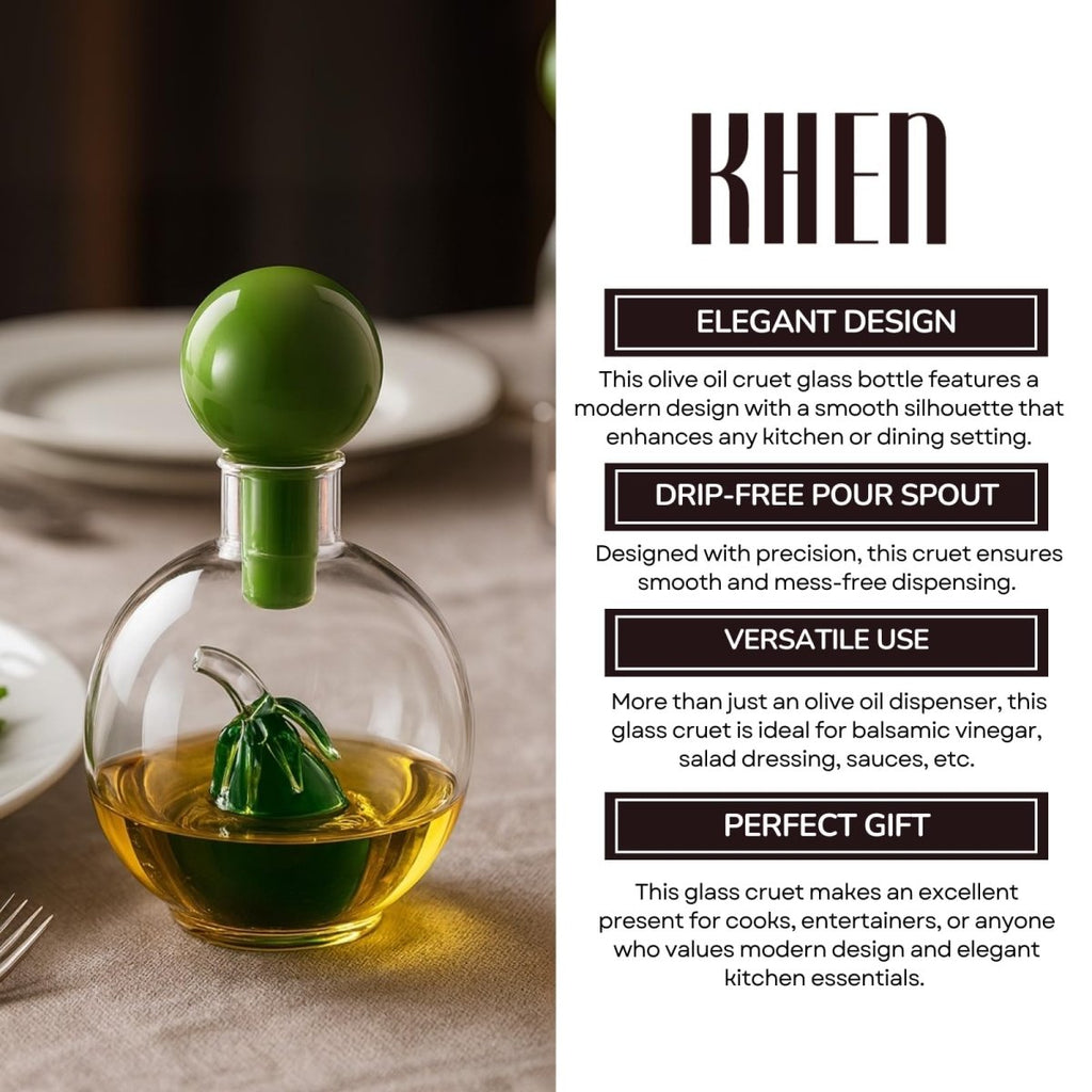 Premium Italian Design Oil Dispenser – 10oz Borosilicate Glass Carafe - HOUSE OF SHE