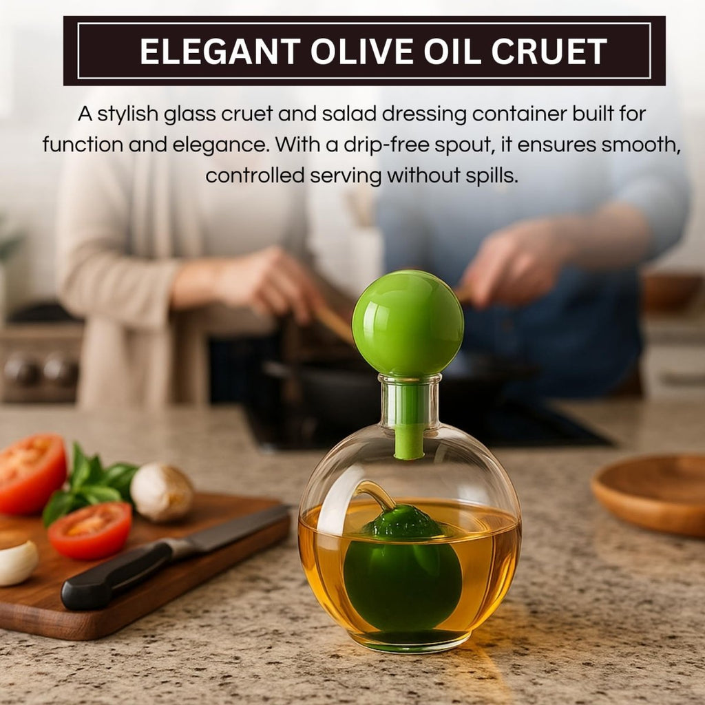Premium Italian Design Oil Dispenser – 10oz Borosilicate Glass Carafe - HOUSE OF SHE