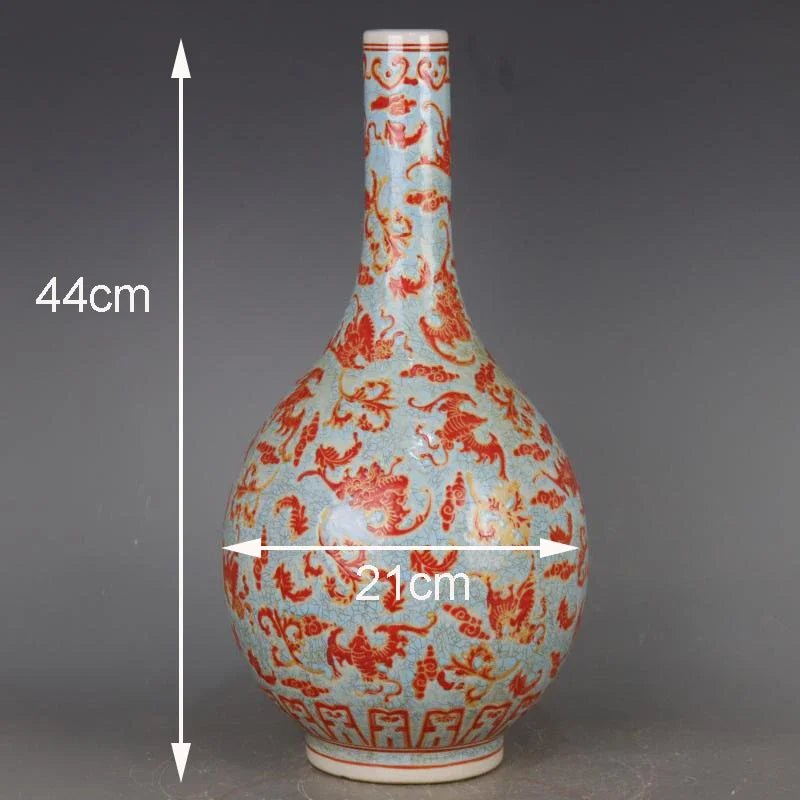 Qing Kangxi-Style “Baifu” Porcelain Bottle – Hand-Painted Luminous Vase - HOUSE OF SHE