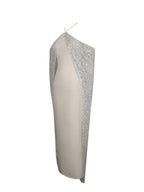 Quimera Almond Beaded Cape Halter Maxi Gown - HOUSE OF SHE
