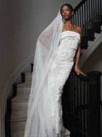 Raphaela White Floral Strapless Mermaid Wedding Dress - HOUSE OF SHE