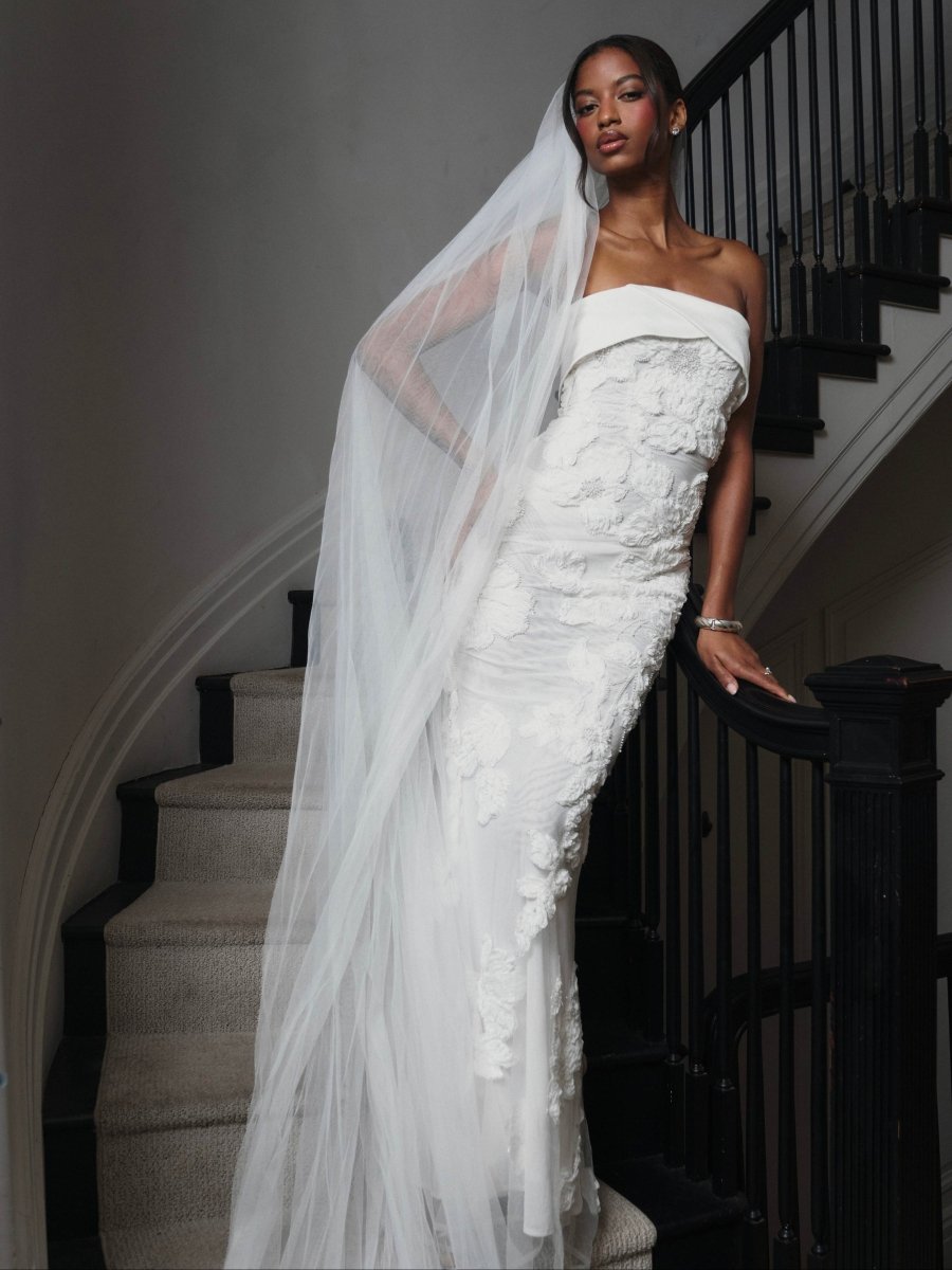 Raphaela White Floral Strapless Mermaid Wedding Dress - HOUSE OF SHE