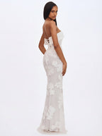 Raphaela White Floral Strapless Mermaid Wedding Dress - HOUSE OF SHE