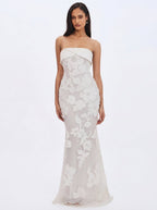 Raphaela White Floral Strapless Mermaid Wedding Dress - HOUSE OF SHE