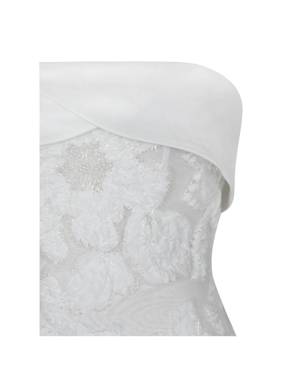 Raphaela White Floral Strapless Mermaid Wedding Dress - HOUSE OF SHE