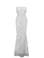 Raphaela White Floral Strapless Mermaid Wedding Dress - HOUSE OF SHE