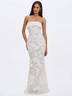 Raphaela White Floral Strapless Mermaid Wedding Dress - HOUSE OF SHE