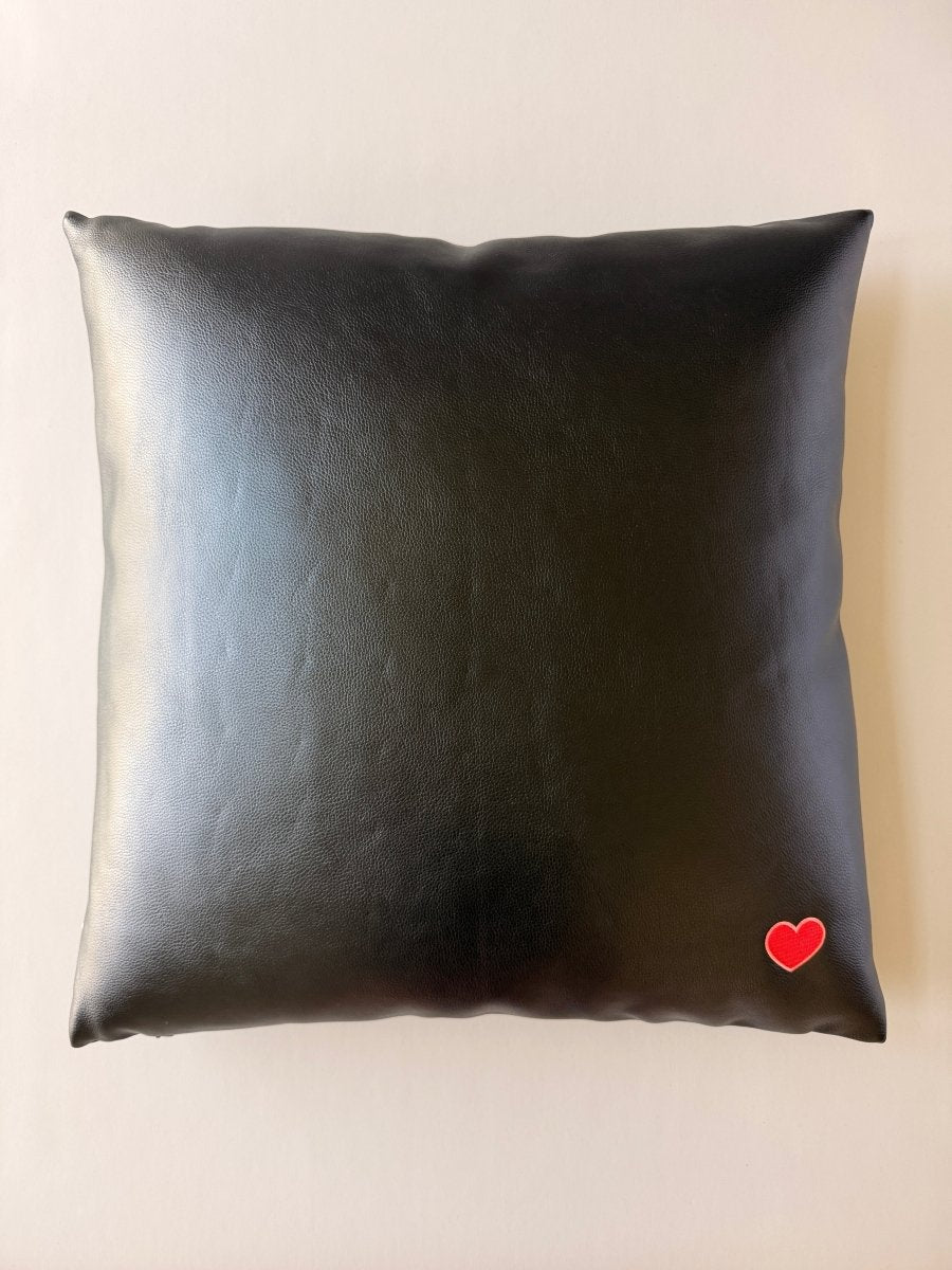 Relic Black Studded Faux Leather Pillow - HOUSE OF SHE