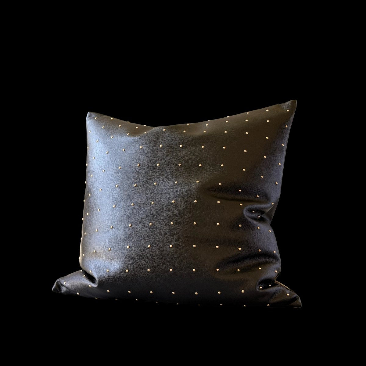Relic Black Studded Faux Leather Pillow - HOUSE OF SHE