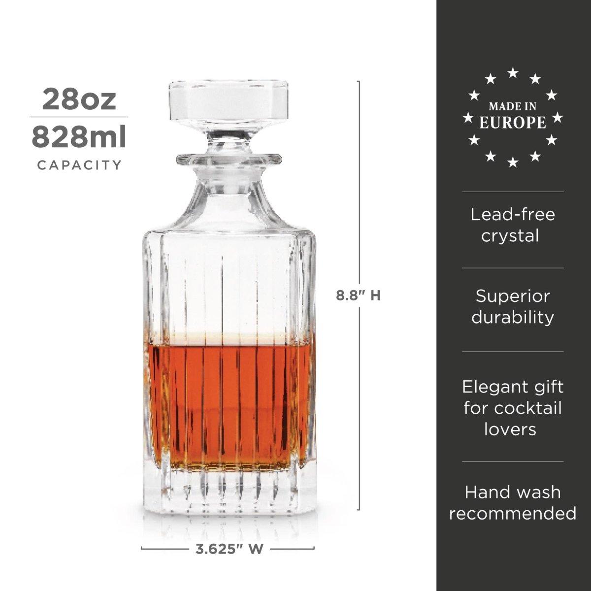 Reserve Milo Crystal Liquor Decanter - HOUSE OF SHE