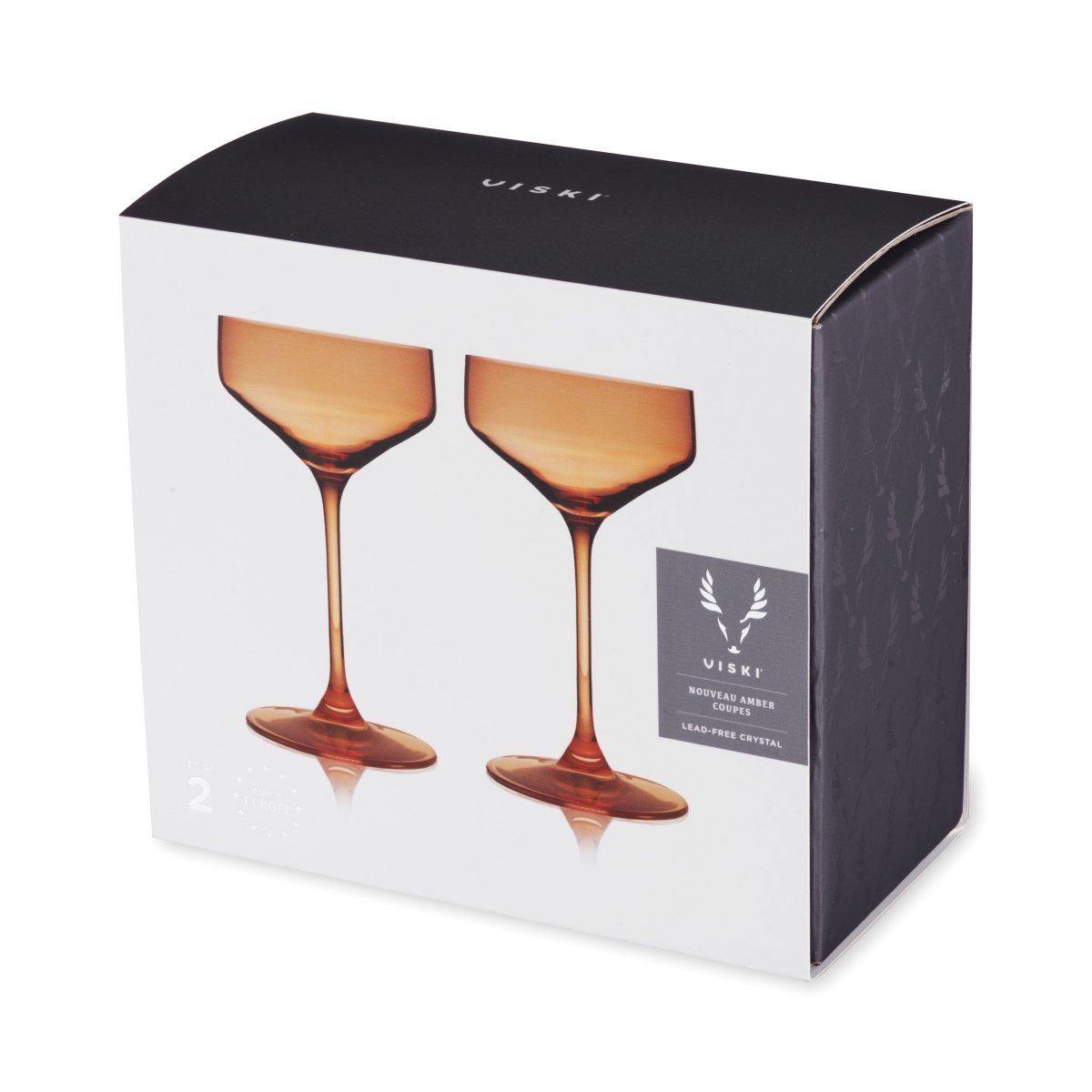 Reserve Nouveau Crystal Coupe Glasses in Amber Set of 2 - HOUSE OF SHE
