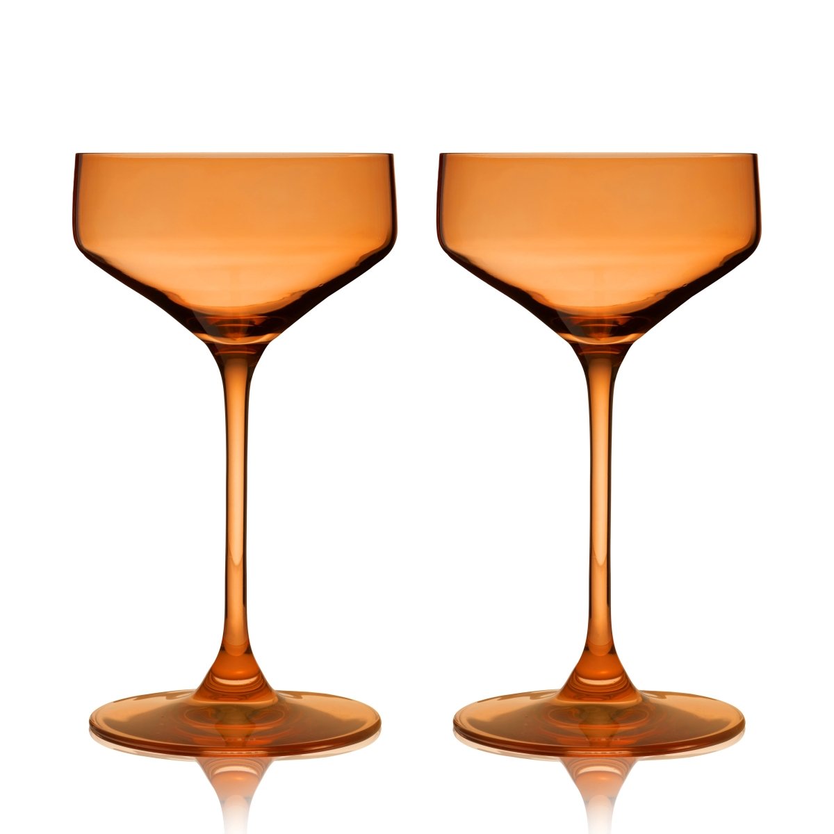 Reserve Nouveau Crystal Coupe Glasses in Amber Set of 2 - HOUSE OF SHE