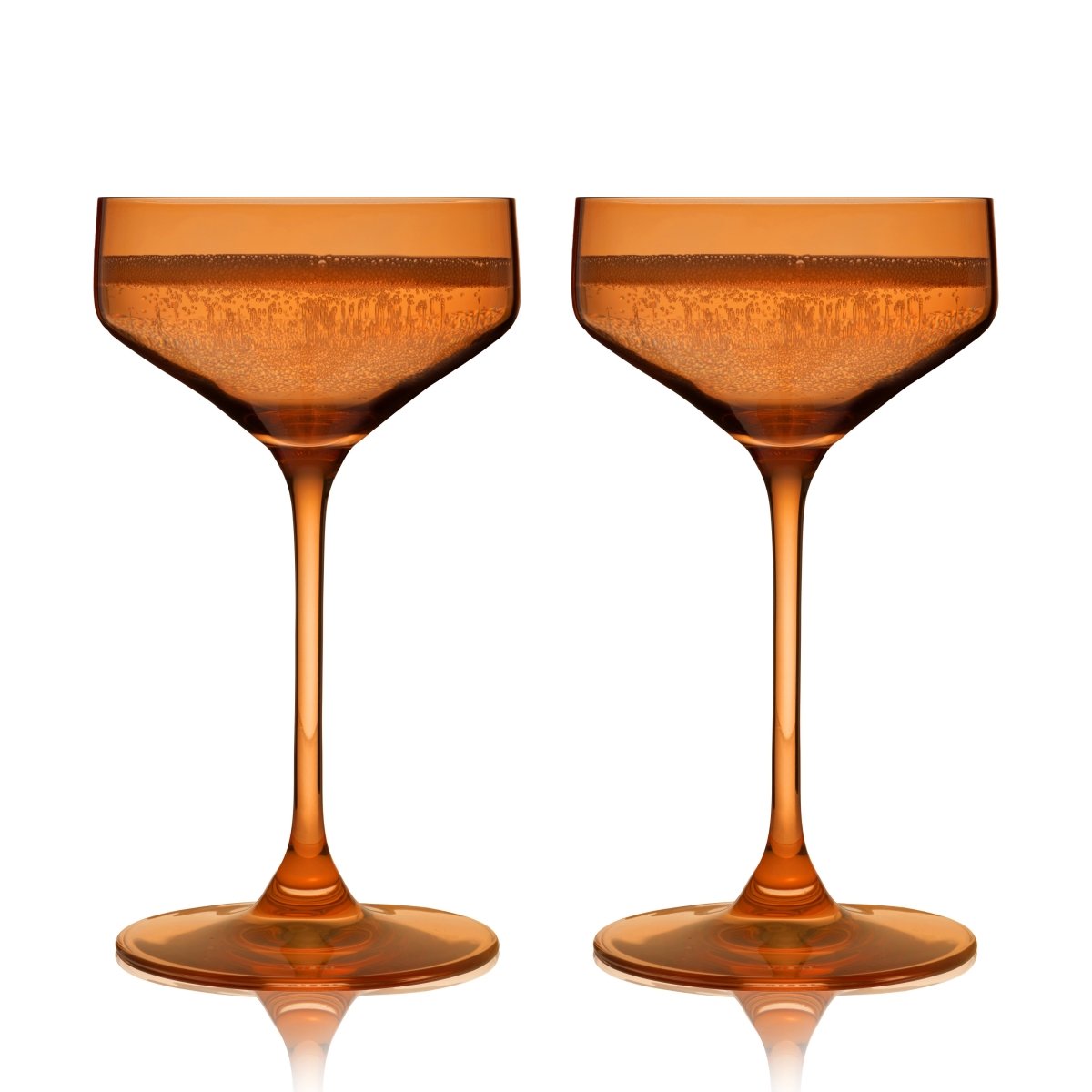 Reserve Nouveau Crystal Coupe Glasses in Amber Set of 2 - HOUSE OF SHE