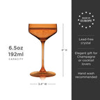 Reserve Nouveau Crystal Coupe Glasses in Amber Set of 2 - HOUSE OF SHE