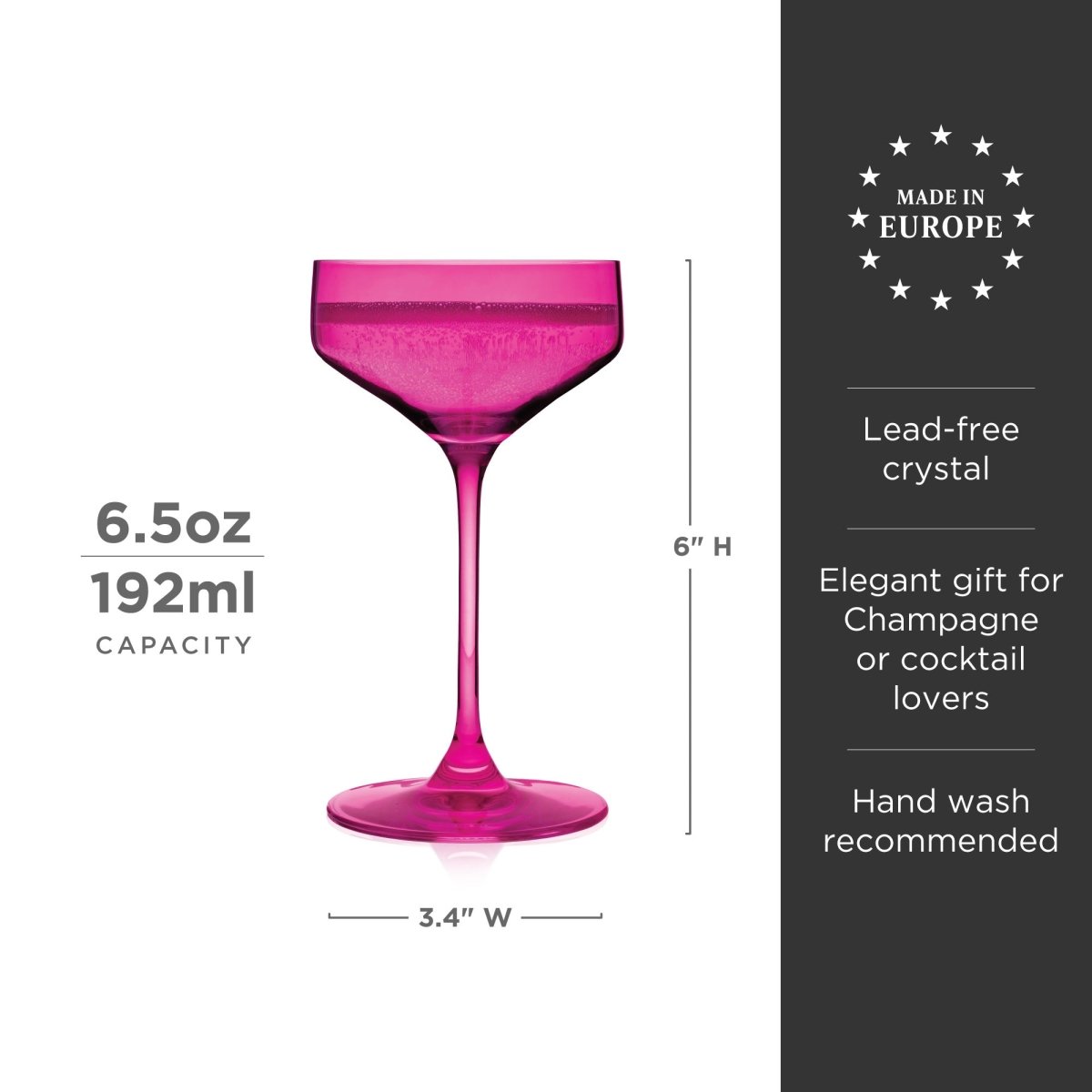 Reserve Nouveau Crystal Coupe Glasses in Berry Set of 2 - HOUSE OF SHE