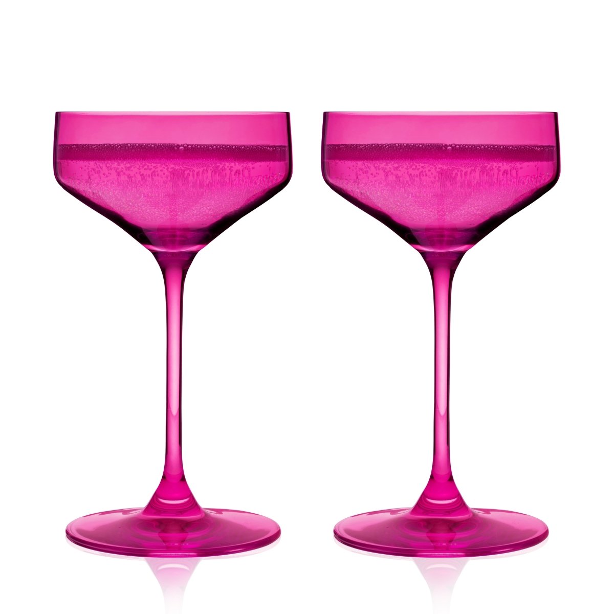 Reserve Nouveau Crystal Coupe Glasses in Berry Set of 2 - HOUSE OF SHE
