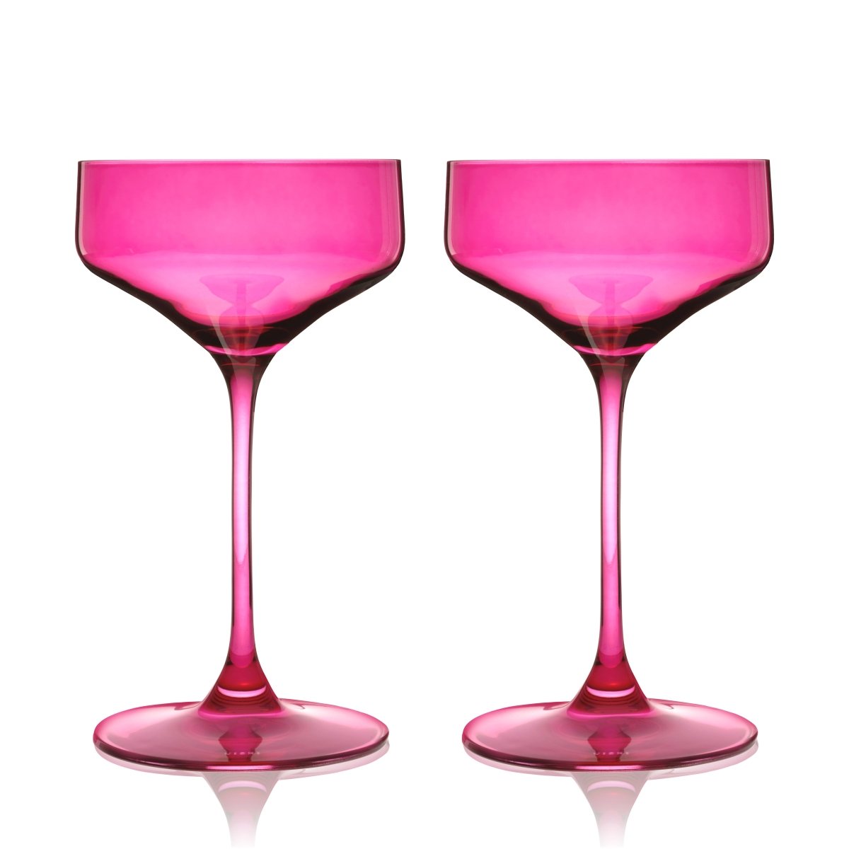 Reserve Nouveau Crystal Coupe Glasses in Berry Set of 2 - HOUSE OF SHE