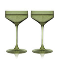Reserve Nouveau Crystal Coupe Glasses in Sage Set of 2 - HOUSE OF SHE