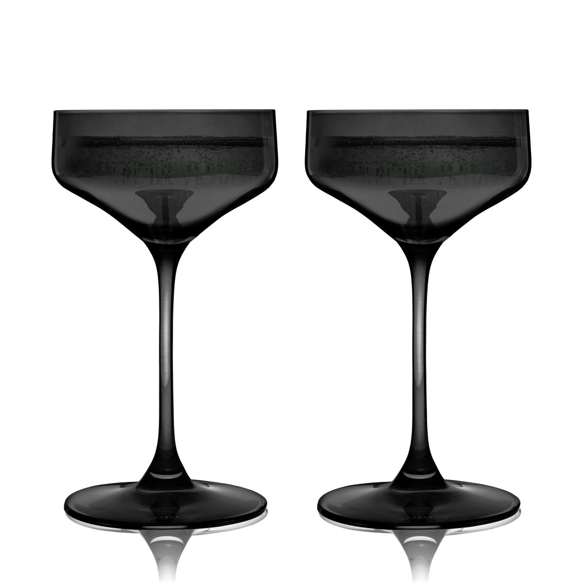 Reserve Nouveau Crystal Coupe Glasses in Smoke Set of 2 - HOUSE OF SHE