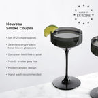 Reserve Nouveau Crystal Coupe Glasses in Smoke Set of 2 - HOUSE OF SHE