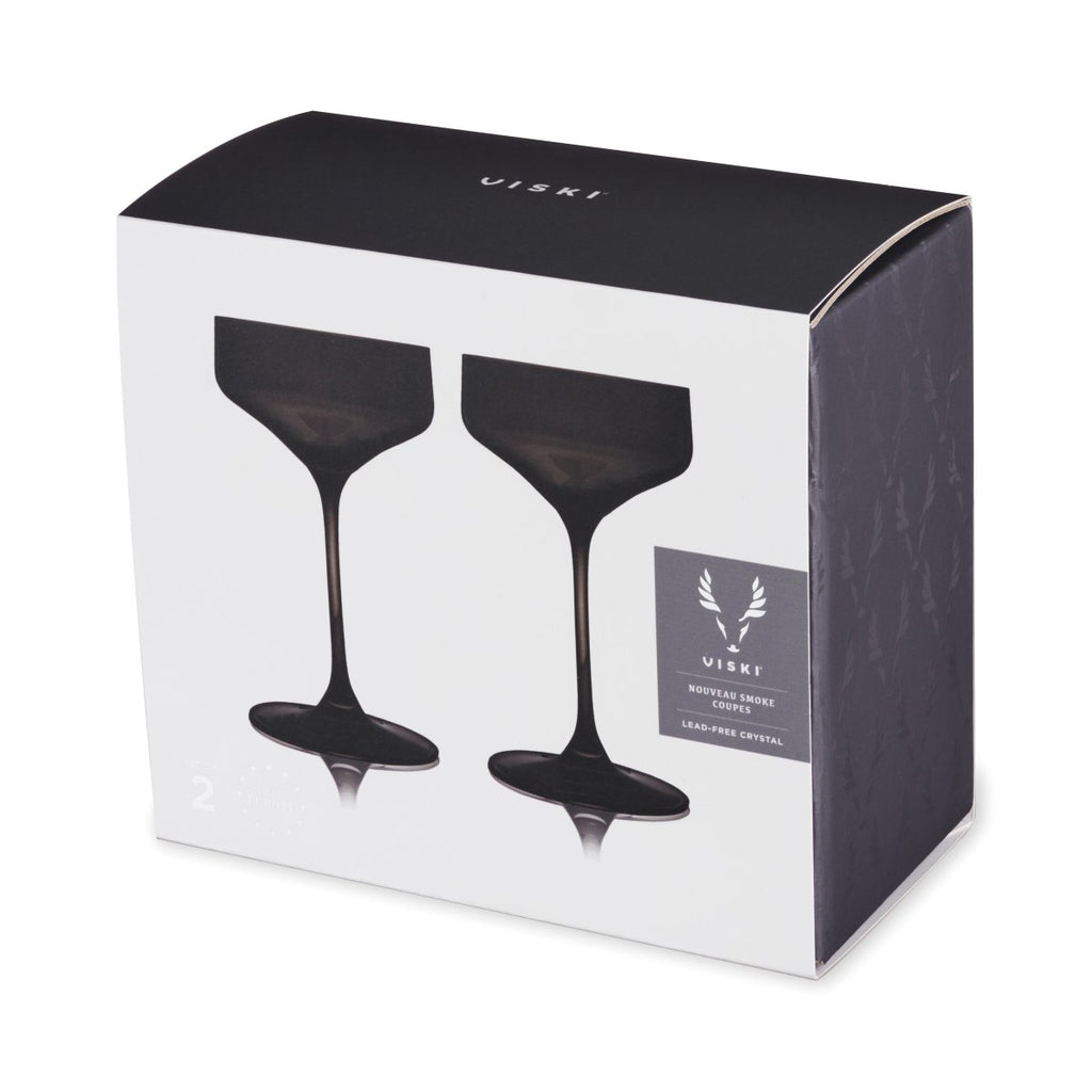 Reserve Nouveau Crystal Coupe Glasses in Smoke Set of 2 - HOUSE OF SHE
