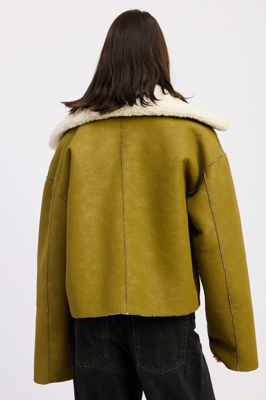 REVERSIBLE SUEDE SHEARLING JACKET - HOUSE OF SHE