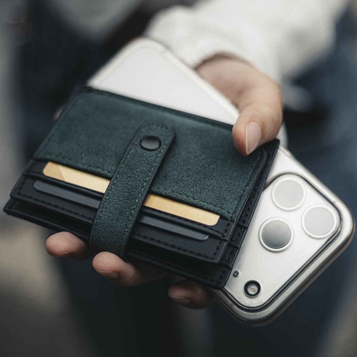 RFID-Blocking Alcantara Slim Wallet - HOUSE OF SHE